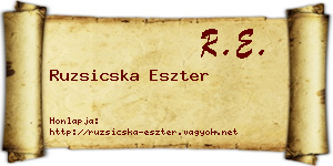 Ruzsicska Eszter névjegykártya